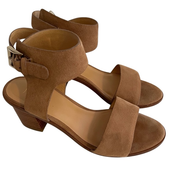 Joie Tan Suede "Bea" Block Heeled Sandal 37(6.5-7) - Picture 1 of 8